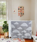 Grey Velvety Chenille Throw Blanket