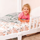 Pink Floral Microfiber Crib Sheets