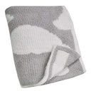 Grey Velvety Chenille Throw Blanket