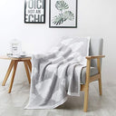 Grey Velvety Chenille Throw Blanket
