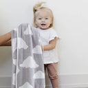 Grey Velvety Chenille Throw Blanket