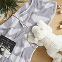Grey Velvety Chenille Throw Blanket