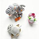 Plushii Textured Mesh Puppy Plush Toy, Soft Striped Dog Snuggle Buddy for Newborns