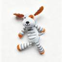 Plushii Textured Mesh Puppy Plush Toy, Soft Striped Dog Snuggle Buddy for Newborns
