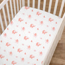 Crib Sheets Girl 4 Pack, Baby Crib Sheets for Standard Crib & Toddler Mattress, Super Soft Breathable Crib Sheet Set for Girls, Pink Flowers/Elephant/Purple Unicorn/Solid Pink