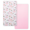 Pink Floral Mini Crib Fitted Sheets