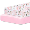 Pink Floral Mini Crib Fitted Sheets