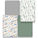 Bear and Leaves Durable Microfiber Bassinet Sheet