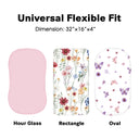 Butterfly and Flower Snug Fit Microfiber Bassinet Sheet