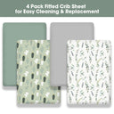 Cactus Greens Durable Microfiber Crib Sheet