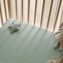 Cactus Greens Luxe Muslin Baby Fitted Sheet