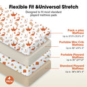 Dino Party Pack & Play Mattress Fitted Sheet