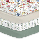 Flower and Leaves Breathable Microfiber Crib Sheet