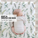 Flower and Leaves Breathable Microfiber Crib Sheet