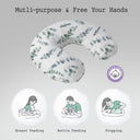 Green Leaves Muslin Cotton Breastfeeding Support Pillow