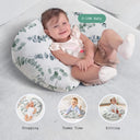 Green Leaves Muslin Cotton Breastfeeding Support Pillow