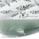 Green Leaves Soft Muslin Nursing Pillow Cover