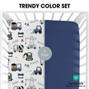 Navy Truck Breathable Pack N Play Sheets