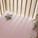 Pink Bunny Essential Muslin Crib Sheet