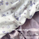 Purple Butterfly 100% Muslin Baby Crib Sheet