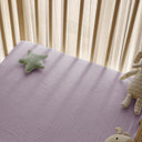 Purple Butterfly 100% Muslin Baby Crib Sheet