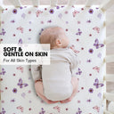 Purple Butterfly Breathable Baby Sheet in Microfiber