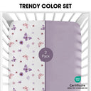 Purple Butterfly Breathable Baby Sheet in Microfiber