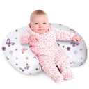 Purple Butterfly Large Nursing Pillow with Muslin Cotton Cover