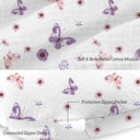 Purple Butterfly Large Nursing Pillow with Muslin Cotton Cover