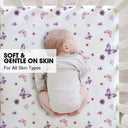 Purple Butterfly Snug Fit Mini Crib Sheets Fitted