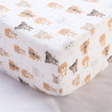 Cotton Muslin Crib Sheet Fitted (Floral)