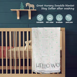 Baby Monthly Milestone Muslin Blanket (Hello World)