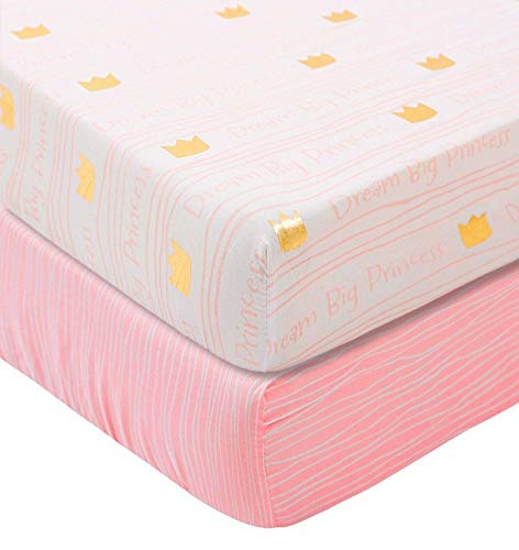 Microfiber Crib Fitted Sheets (Elephant &amp; Clouds, 2 Pack)