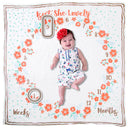 Floral Soft Muslin Baby Milestone Blanket