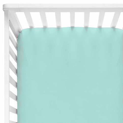 Jersey Stretchy Cotton Crib Sheet 1 Pack (Aqua)