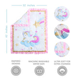 3 Piece Crib Bedding Sets-Luxury Pink Gold Unicorn