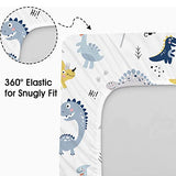 Fitted Bassinet Sheets for Baby Boys (Blue Dinosaurs)