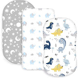 Fitted Bassinet Sheets for Baby Boys (Blue Dinosaurs)