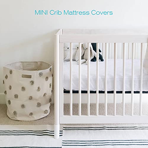 Pack N Play Mattress Protector, Mini Crib Mattress Protector Waterproof Fits for Baby Foldable and Playard Mattress, Portable Mini Crib,Pack n Play Mattress Cover (White, 26” x 38”)