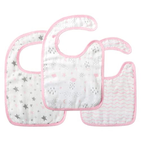 Baby Bibs Muslin Bibs (Pink)