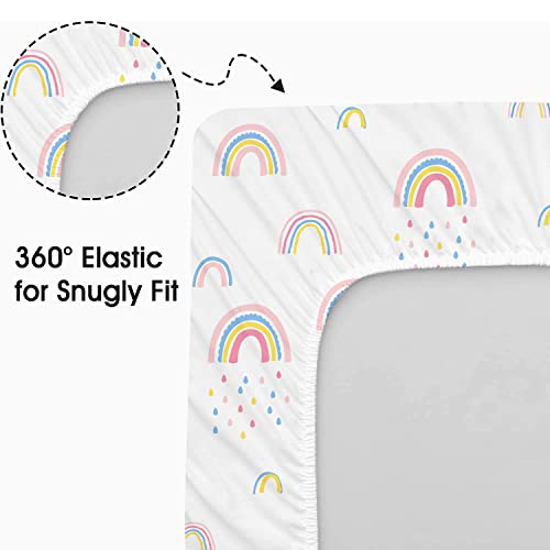 Fitted Bassinet Sheets for Baby Boys (Rainbow World)