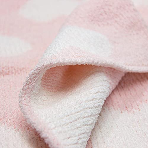 2-Layer Baby Chenille Blanket(Pink Hearts)