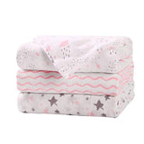 3 Pack Cotton Muslin Swaddle Blankets (Crystal Rose)