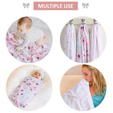 3 Pack Cotton Muslin Swaddle Blankets (Crystal Rose)