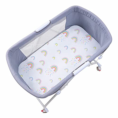 Fitted Bassinet Sheets for Baby Boys (Rainbow World)