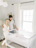 2 Pack Microfiber Crib Fitted Sheets (White & Grey)