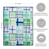 Crib Sets for Boys, 3 Piece Baby Boy Nursery Bedding Set Green Plaid