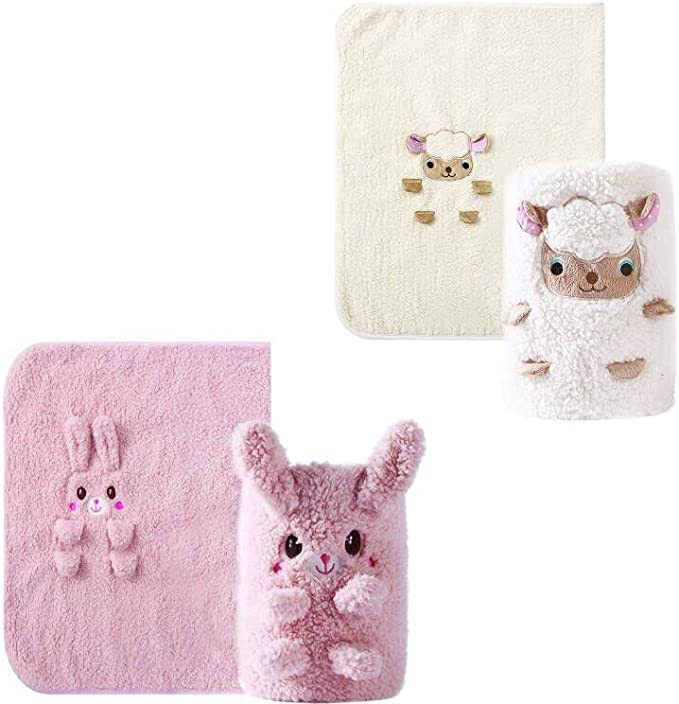 Super Soft Sherpa Baby Blanket (Sheep&Bear)