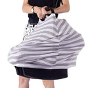 Stretchy Car Seat Covers for Babies (Grey Stripes)