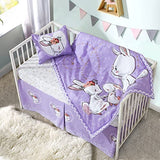 Crib Bedding Sets for Girls (4 Pieces Bunny)